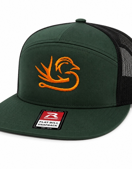 Southern Down Outfitters Richardson 7 Panel Dark Green Orange Logo Hat