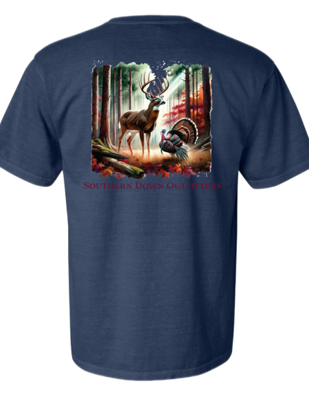 Deer & Turkey in Woods Tee