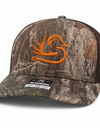 Southern Down Outfitters Richardson Real Tree Edge Orange Logo Hat