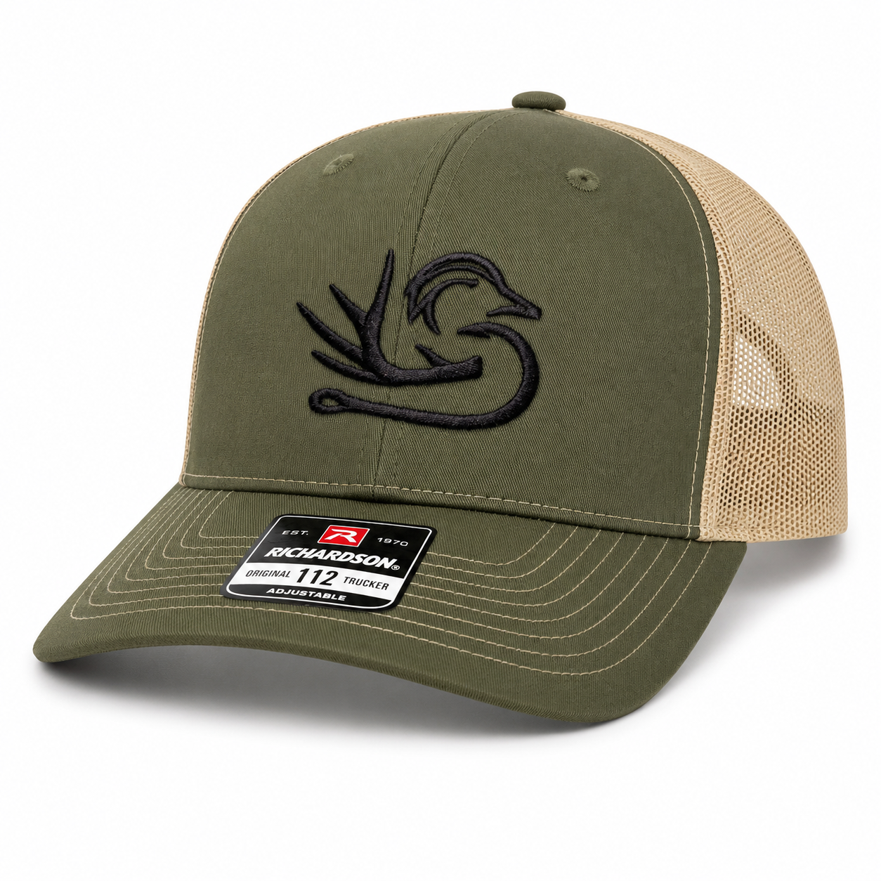 Southern Down Outfitters Richardson Army Green/ Tan Black Logo Hat