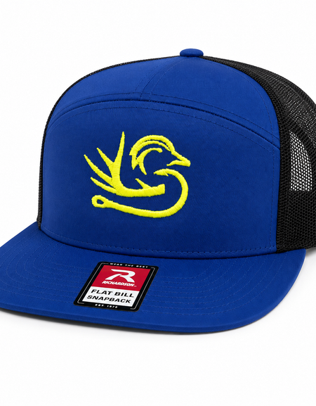Southern Down Outfitters Richardson 7 Panel Royal Yellow Logo Hat