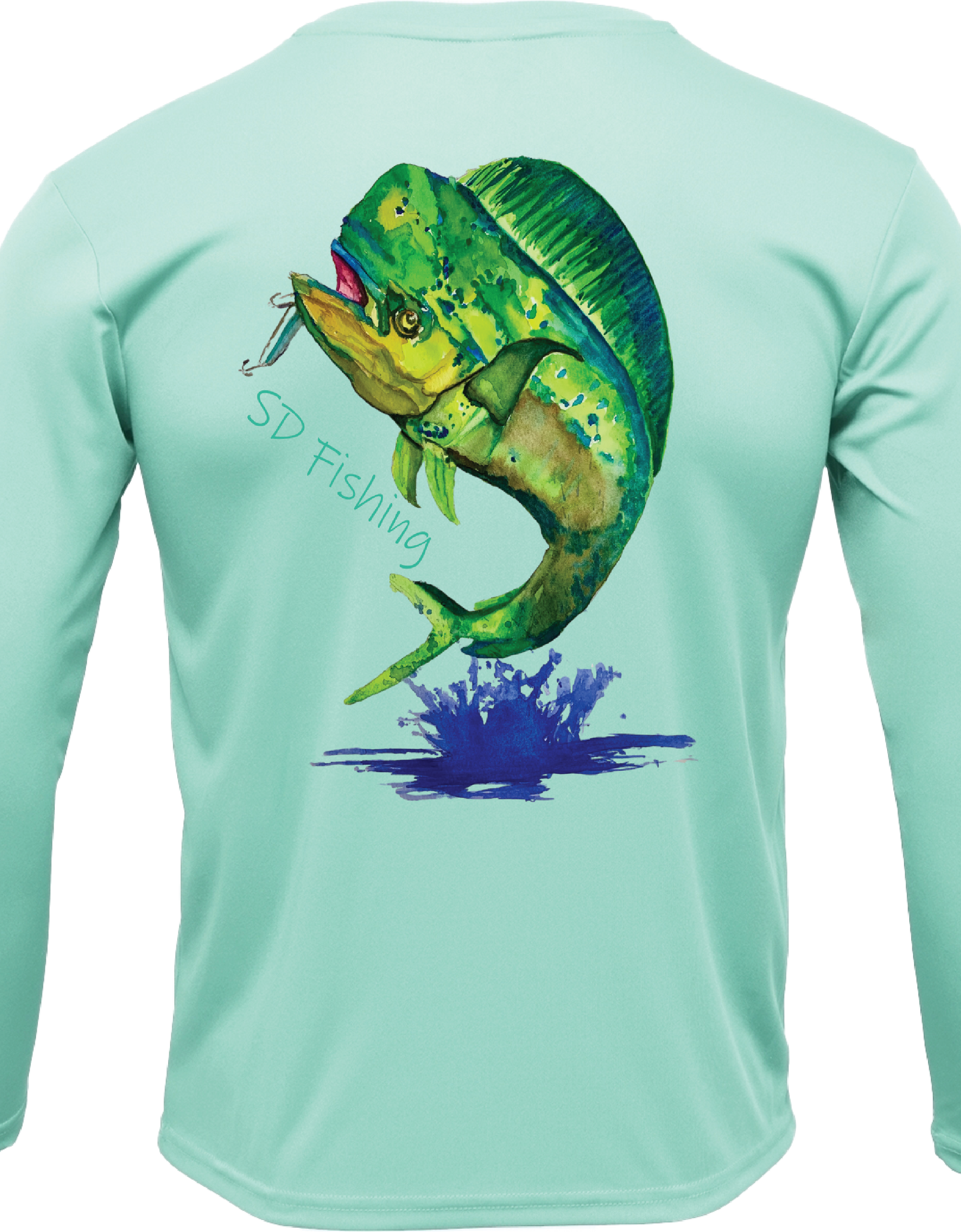 SouthBound LS Dry Fit Teal Fish Shirt
