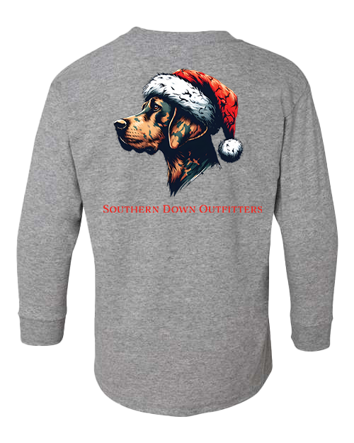 Christmas - Santa Dog Youth LS Tee