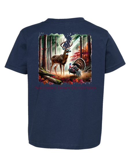 Deer & Turkey in Woods Toddler Tee