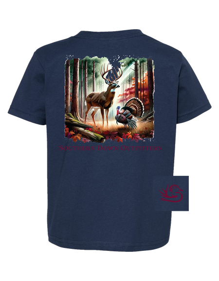 Deer & Turkey in Woods Toddler Tee