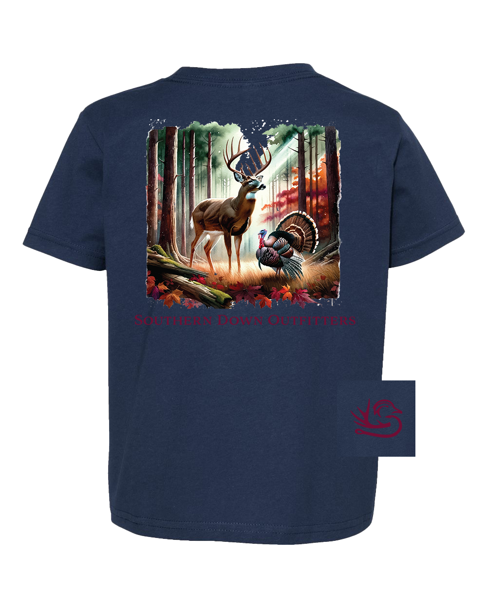 Deer & Turkey in Woods Toddler Tee