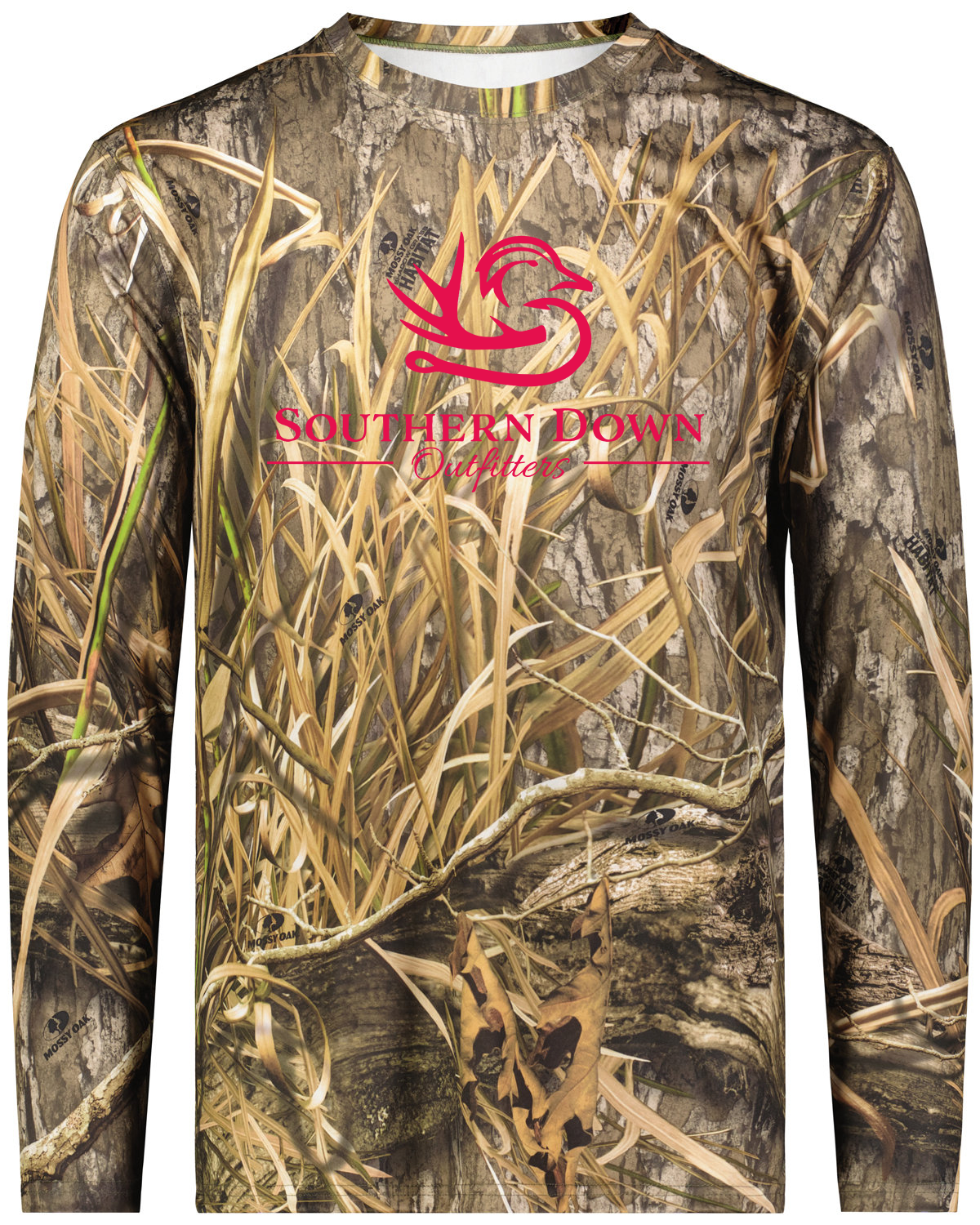 Long Sleeve PINK SDO Logo Habitat Camo UPF Shirt