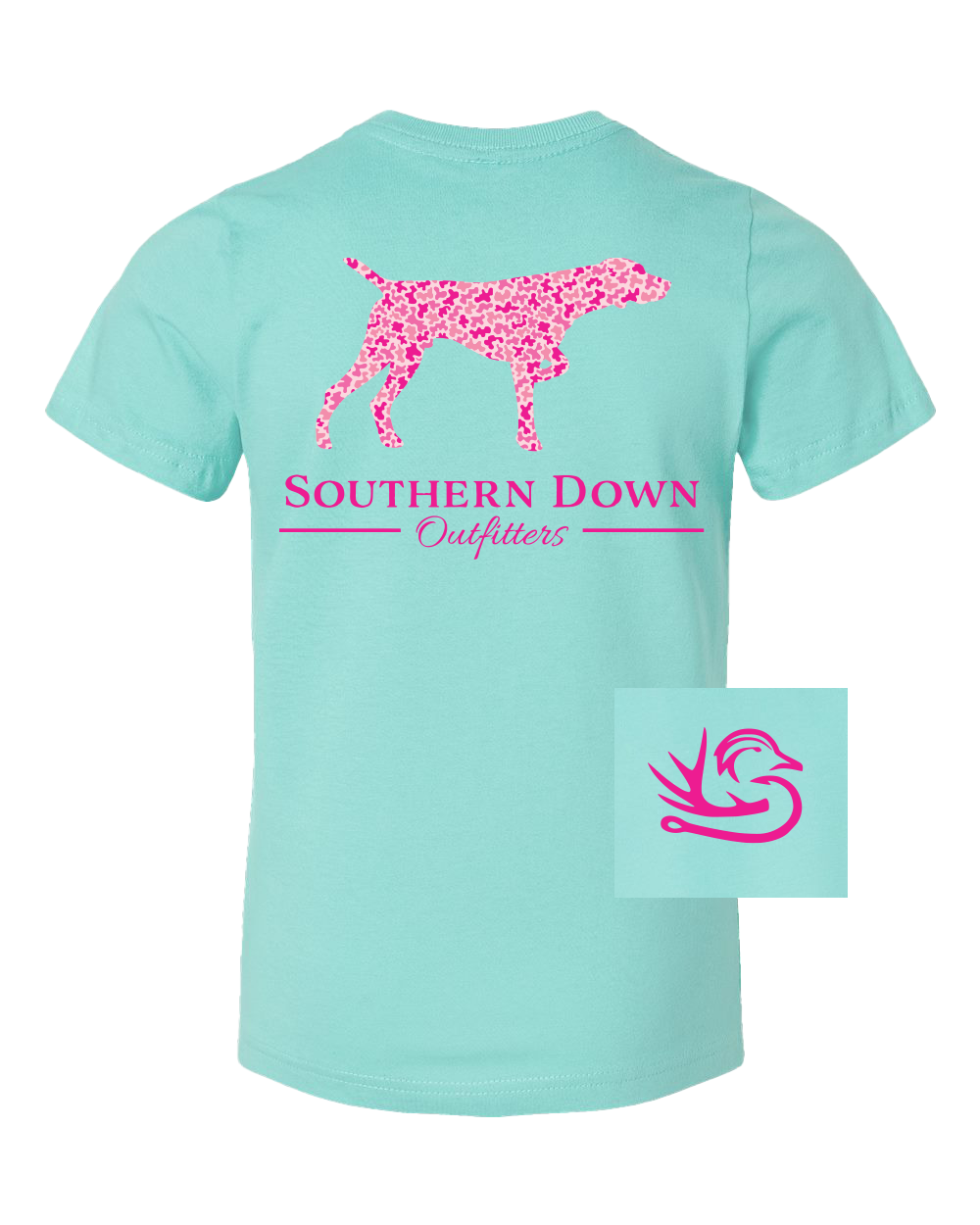Pink Camo Dog Youth Tee