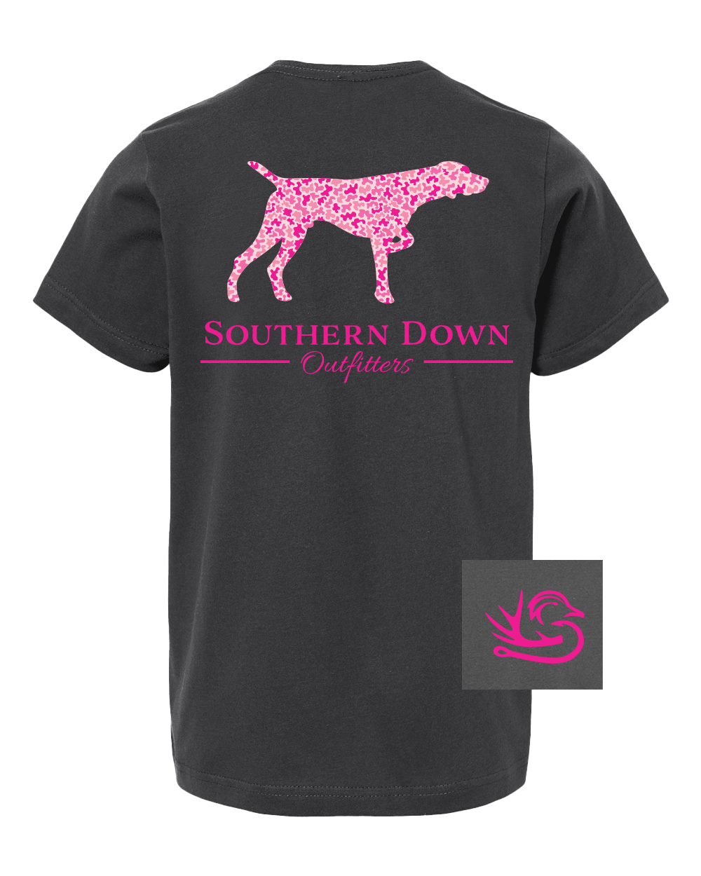 Pink Camo Dog Youth Tee