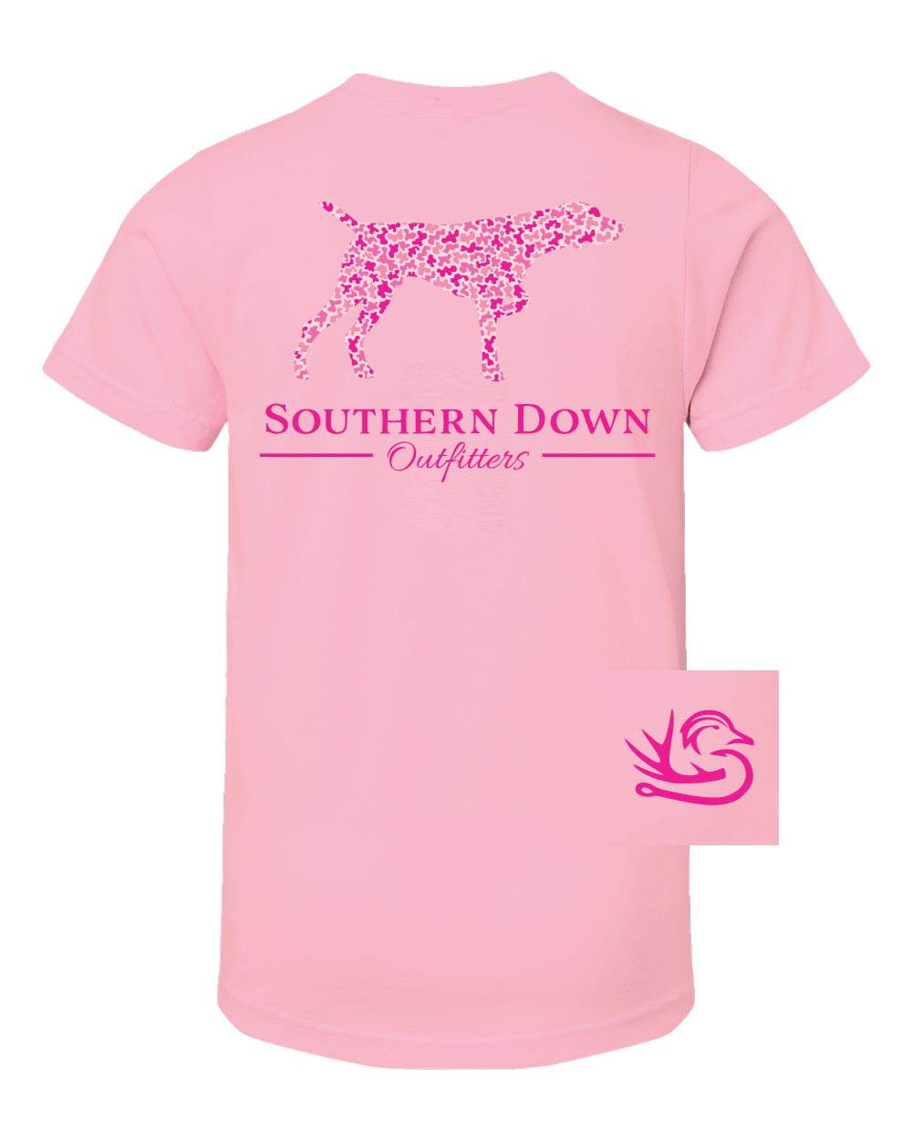 Pink Camo Dog Youth Tee