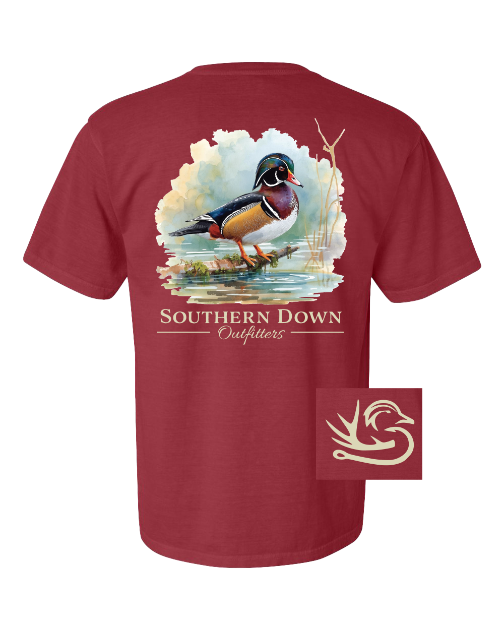 Wood Duck On Branch Tee