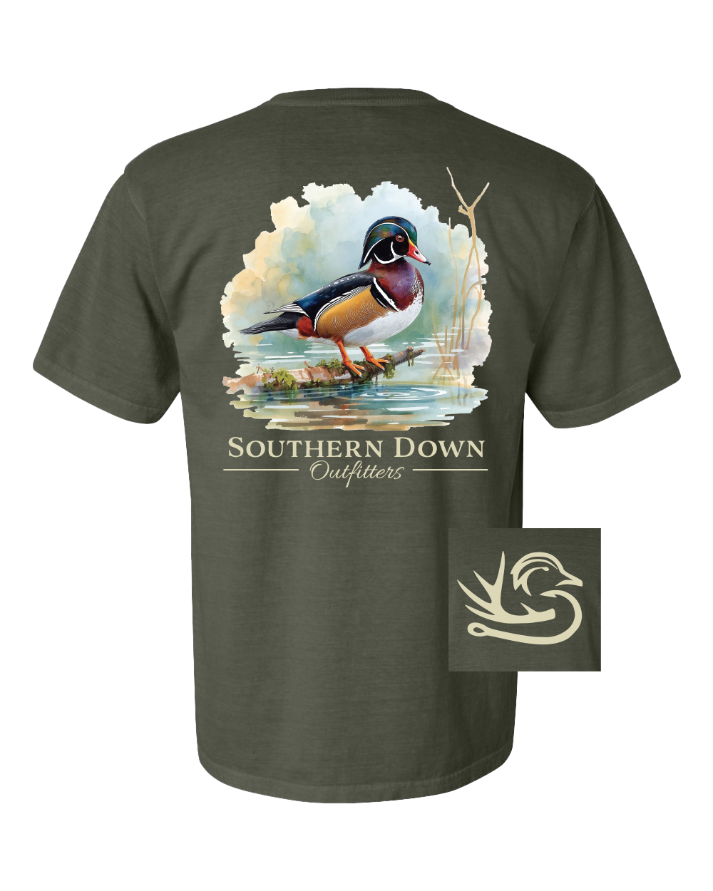 Wood Duck On Branch Tee